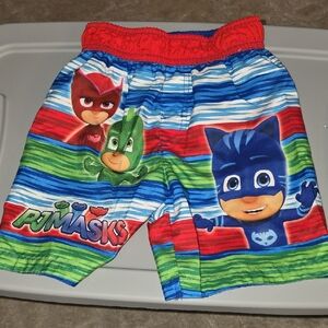 (J29) Kids Striped Swim Shorts - PJ MASK